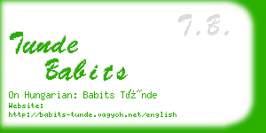 tunde babits business card